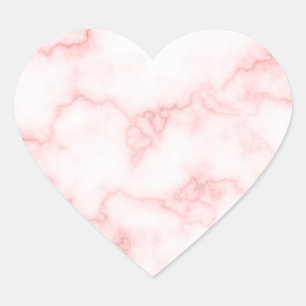 Elegant Faux Pink Marble Heart Sticker
