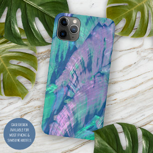 Elegant Faux Pink Turquoise Abalone Shell Pattern iPhone 11 Pro Max Case