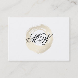 Elegant Faux Platinum Brushed Fancy Monogram Business Card