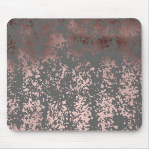 elegant faux rose gold and grey brushstrokes mouse pad