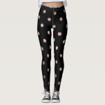 elegant faux rose gold black polka dots leggings<br><div class="desc">Elegant and modern polka dots design.</div>