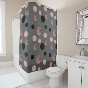elegant faux rose gold blush pink black circles