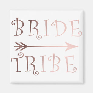 elegant faux rose gold bride tribe design magnet