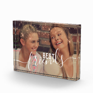 Elegant faux rose gold custom best friends photo