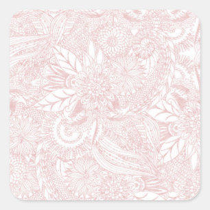 Elegant faux rose gold floral mandala design square sticker