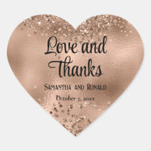 Elegant Faux Rose Gold Glitter and Foil Wedding