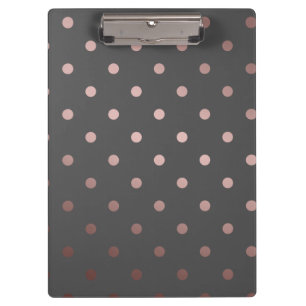 elegant faux rose gold grey polka dots clipboard