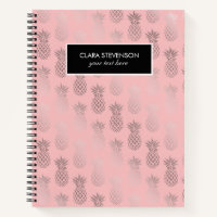Elegant faux rose gold pink pineapple pattern
