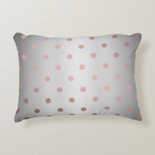 elegant faux rose gold silver polka dots decorative pillow