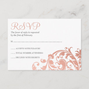 Elégant Faux Rose or fleurir Bat mitzvah RSVP