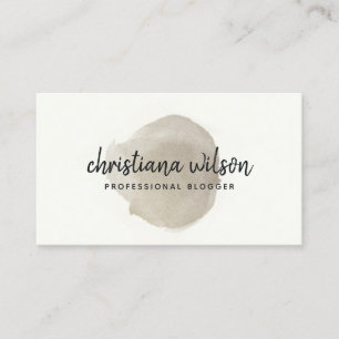 ELEGANT FAUX SILVER BLACK BRUSH STROKE CALLIGRAPHY BUSINESS CARD