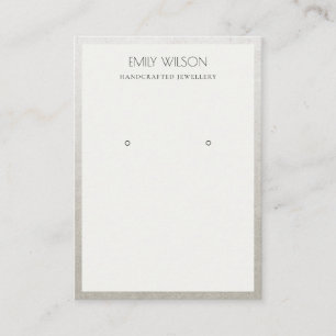 ELEGANT FAUX SILVER BORDER FOIL EARRING DISPLAY BUSINESS CARD