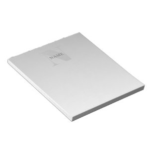 Elegant Faux Silver Grey Gradient Monogram Classic Notepad