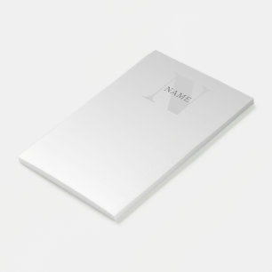 Elegant Faux Silver Grey Gradient Monogram Classic Post-it Notes