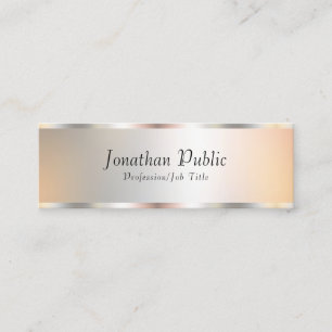 Elegant Faux Silver Professional Template Modern Mini Business Card