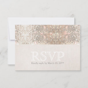 Elegant Faux Silver Sequins Beige Look RSVP