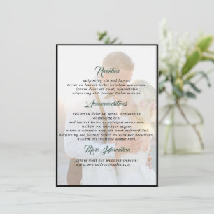 Elegant Faux Vellum Overlay Photo Accommodations E Enclosure Card