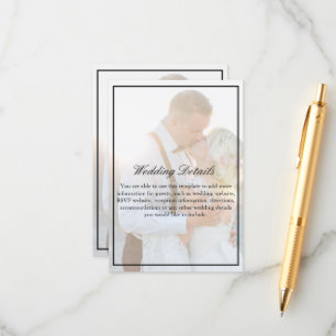 Elegant Faux Vellum Overlay Photo Accommodations Enclosure Card