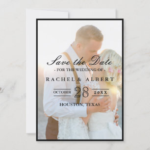 Elegant Faux Vellum Overlay Photo Wedding Save The Save The Date