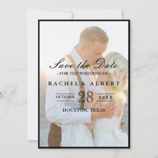 Elegant Faux Vellum Overlay Photo Wedding Save The Save The Date