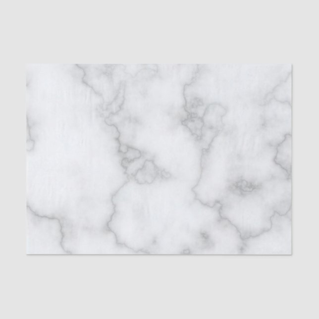 Elegant Faux White Marble Tissue Paper (Front)