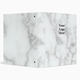 Elegant Faux White Marble Your Logo Here Template Binder
