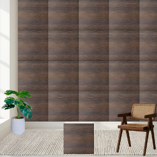 Elegant Faux Wood Dark Brown Wood Grain Tile
