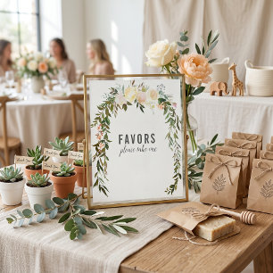 Elegant Favors Table Rose Baby Sprinkle Shower Poster