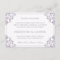 Elegant Favour Donation Cards | Nadine (Lavender)