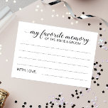 Elegant Favourite Memory Bride Groom Wedding Cards<br><div class="desc">These elegant My favourite memory cards will be the perfect addition to your wedding reception or bridal/wedding shower. This design features a combination of handwriting and block fonts in black. There is space available for guests to leave their most cherished memory of the bride and groom, and their name(s). Part...</div>