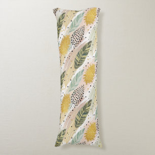Elegant Feather & Abstract Brushstroke Seamless Body Pillow