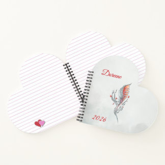 Elegant Feather Floral Watercolour  notebook 