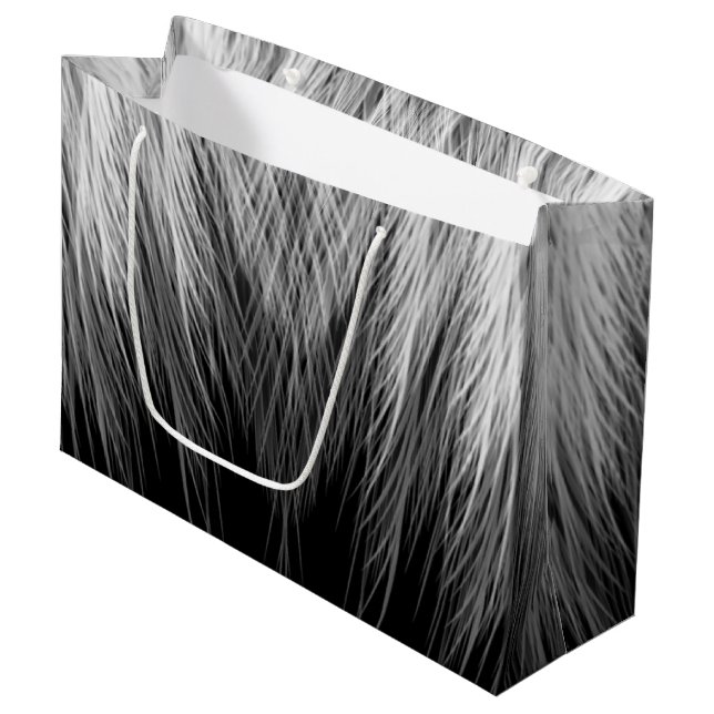 Elegant Feather Pattern Large Gift Bag (Front Angled)
