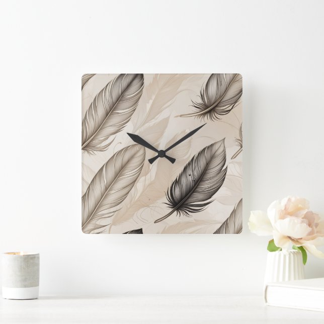 Elegant Feathers Clock (Home)