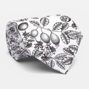 Elegant Feijoa Fruits and Leaves   Necktie