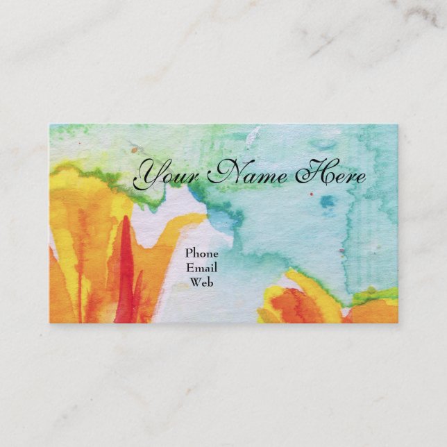 Elegant Feminine Artsy Abstract  Business Card (Front)