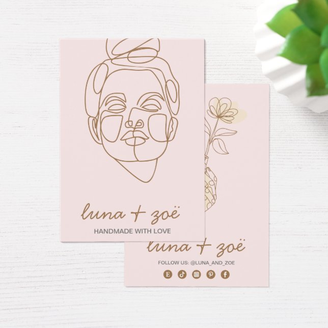 Elegant Feminine Blush Pink Earring Display Card (Desk)
