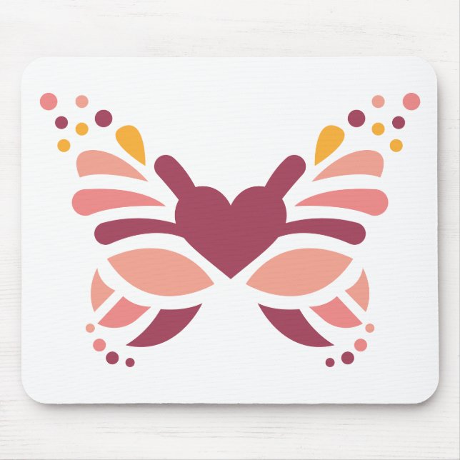 Elegant Feminine Boho Pastel Butterfly Mouse Pad (Front)
