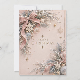 Elegant Feminine Christmas , Dusty Pink Style Card
