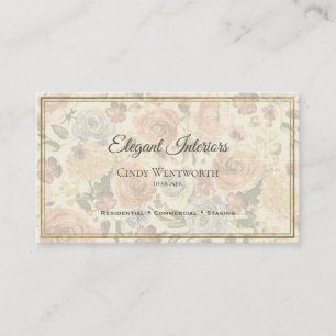 Elegant Feminine Floral  Business Card