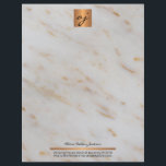 Elegant feminine marble copper gold monogrammed letterhead<br><div class="desc">Monogram luxury feminine faux copper gold metallic geometric marble trendy modern letterhead. Suitable for beauty salons and spas, hair and fashion stylists and owners, boutique managers, jewellery designers, luxurious products crafters, photographers, cosmetologists, estheticians, beauticians, wedding planners, lifestyle bloggers, or any other independent professionals or women services businesses. Easy to personalize...</div>