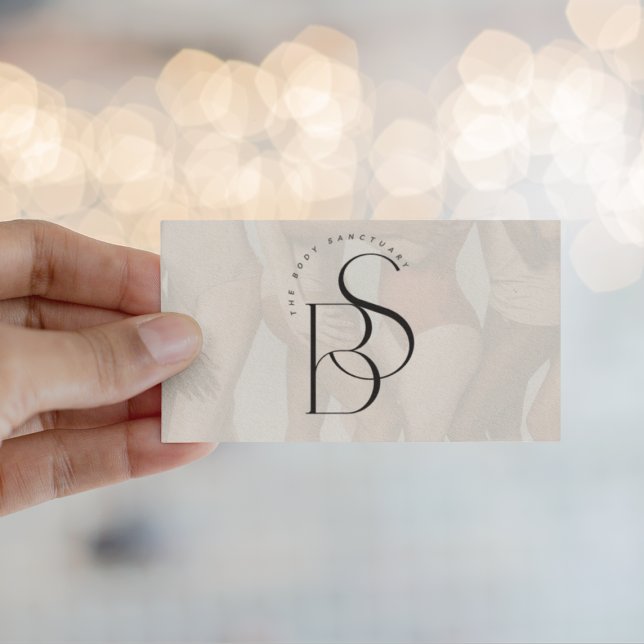 Elegant Feminine Monogram Initial Script Ivory  Business Card (Creator Uploaded)