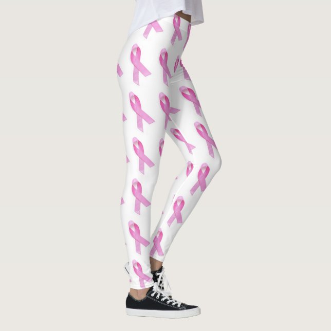 elegant feminine Pink ribbons Leggings (Right)