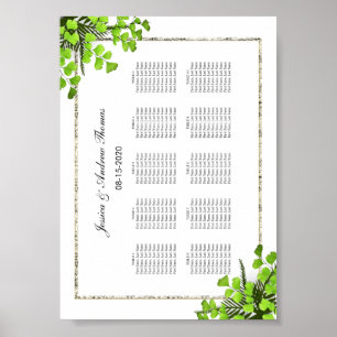 Elegant Fern Decoration Wedding Seating Chart