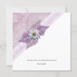 Elegant Fern Floral Marble Wedding Invitation