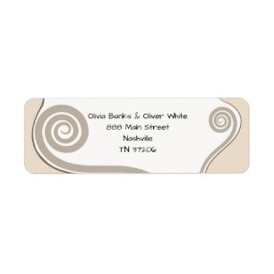 Elegant Fern Leaf Curl Swirl Wedding Address