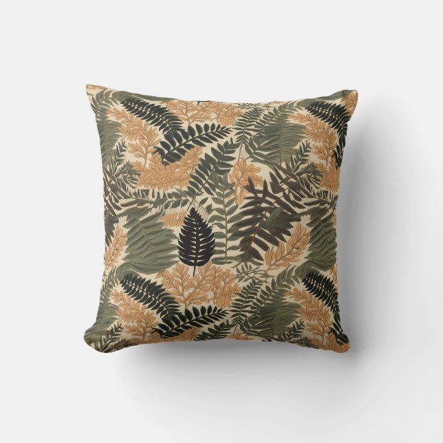 Elegant fern pattern  throw pillow (Front)