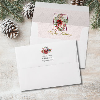 Elegant Festive Botanical Greenery Christmas Envelope