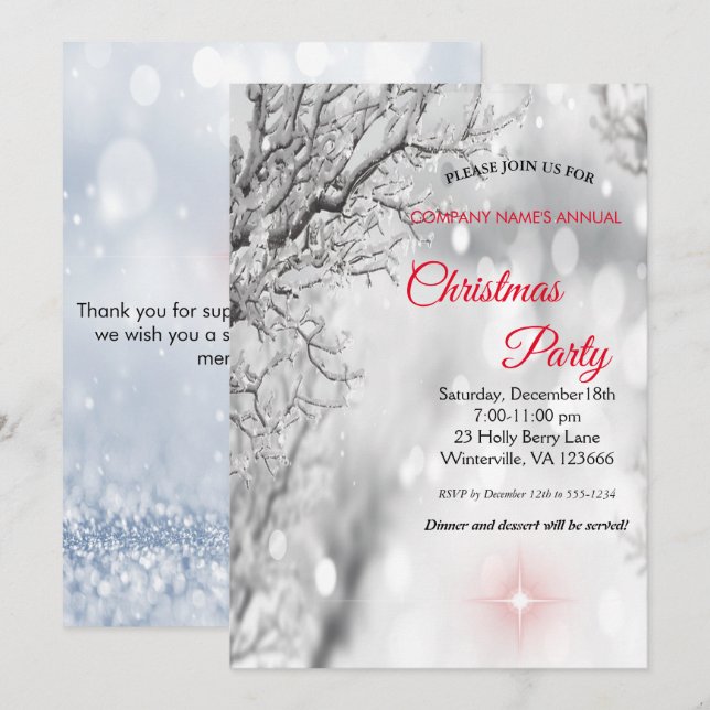 Elegant festive Christmas Invitation (Front/Back)