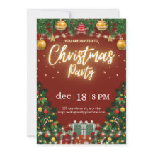 Elegant Festive Christmas Party Invitation
